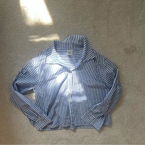 Cabi prep school shirt long sleeve blue and white